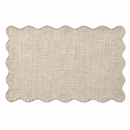 Scalloped Edge Cotton Linen Placemats