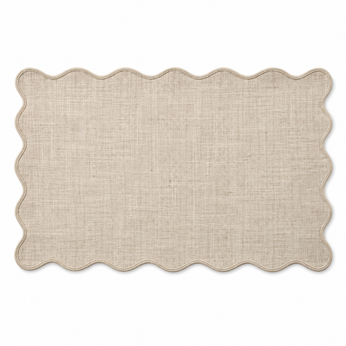 Scalloped Edge Cotton Linen Placemats