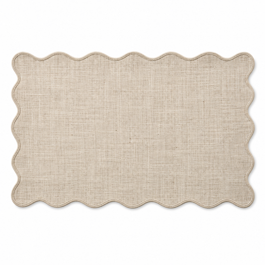 Scalloped Edge Cotton Linen Placemats