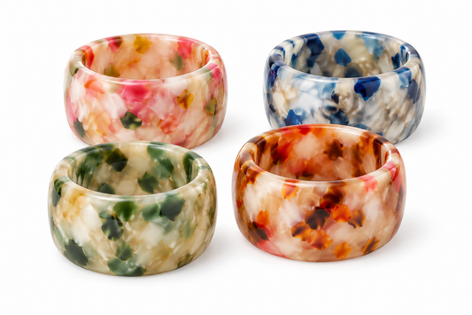 Colorful Resin Napkin Rings (Set of 4)