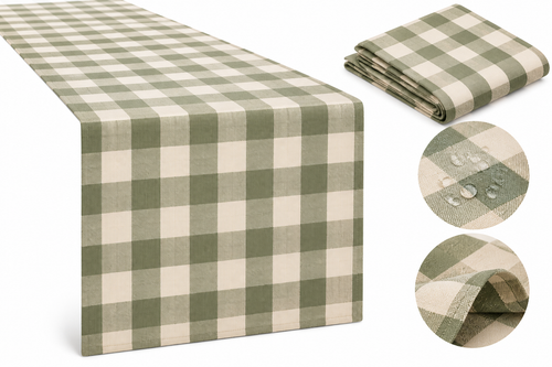 Vintage Plaid Water-Resistant Table Runner