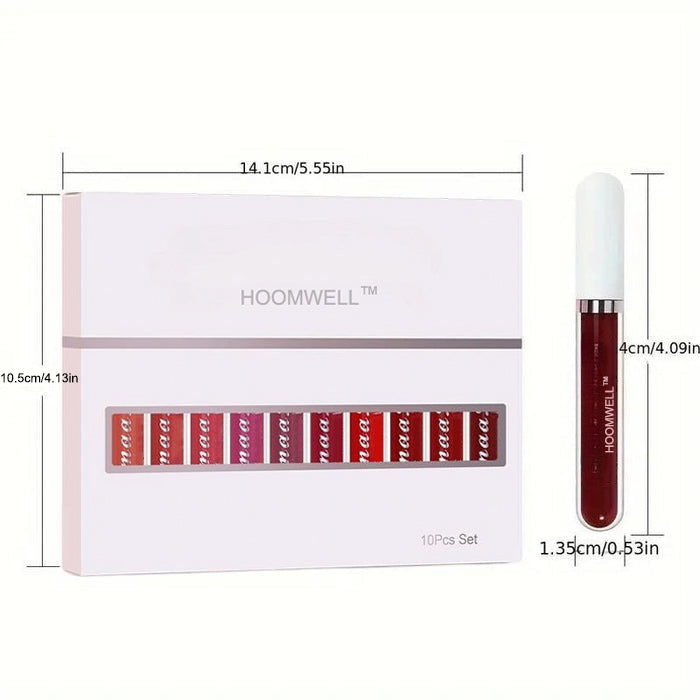 10-Color Matte Lip Set – Long-Lasting, Smooth & Hydrating Lipsticks for All-Day Wear