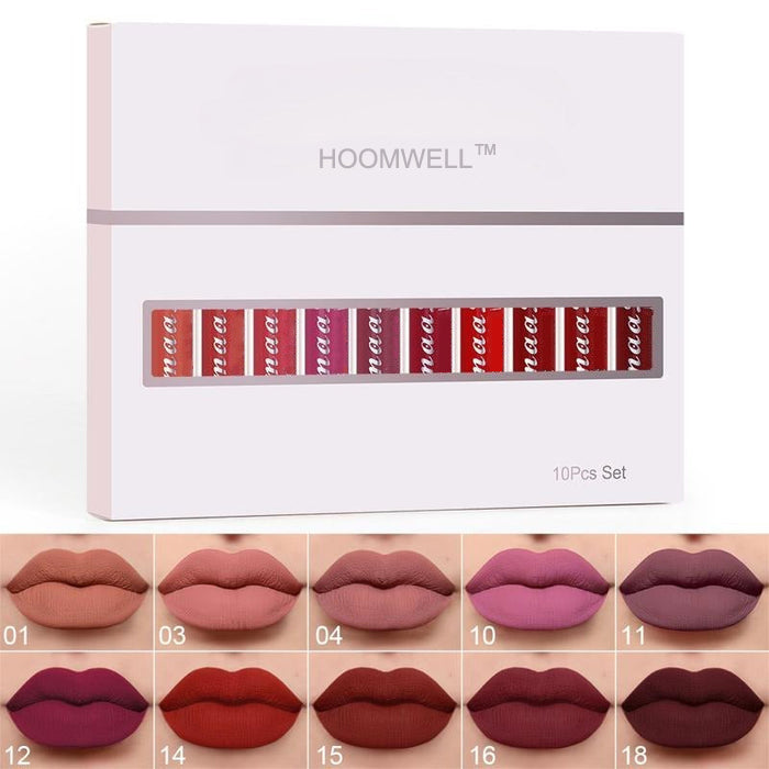 10-Color Matte Lip Set – Long-Lasting, Smooth & Hydrating Lipsticks for All-Day Wear