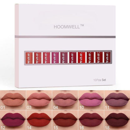 10-Color Matte Lip Set – Long-Lasting, Smooth & Hydrating Lipsticks for All-Day Wear